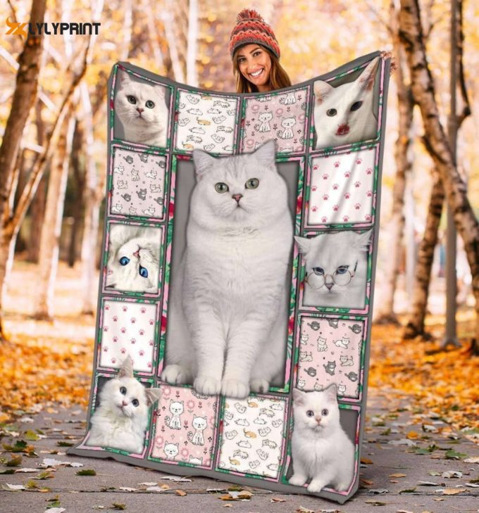 Cat Cute White Cats 3D Customized Quilt 1