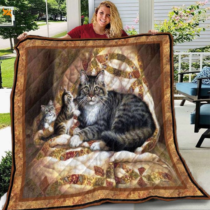 Cat Family 3D Customized Quilt 1