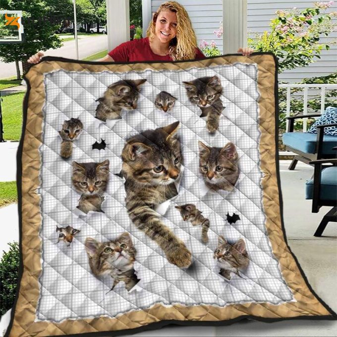 Cat Funny 3D Customized Quilt 1