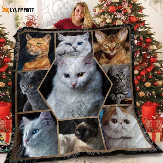 Cat Hexa 3D Customized Quilt 1