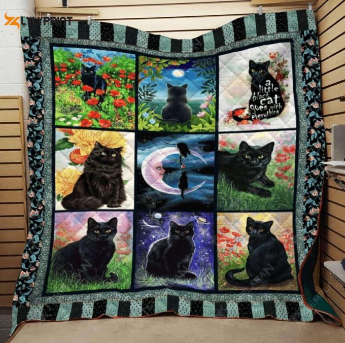 Cat Lovely Black Cats 3D Quilt Blanket For Fans Home Decor Gift 1