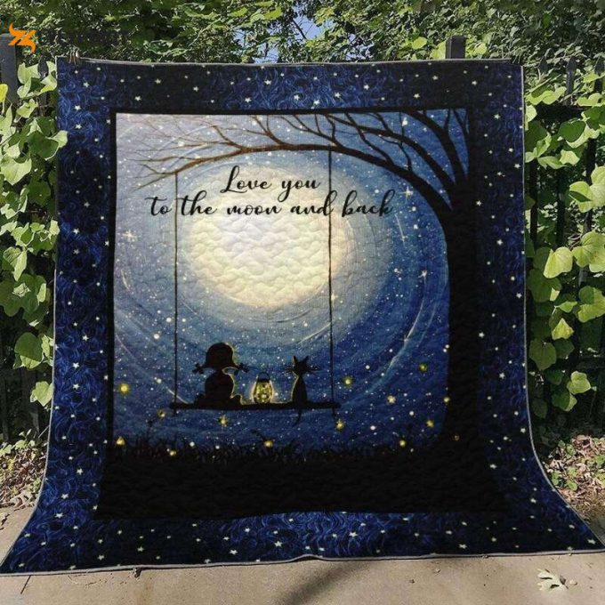 Cat Moon 3D Customized Quilt 1