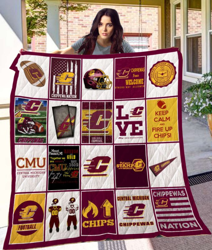 Central Michigan 4Quilt Blanket For Fans Home Decor Gift 2