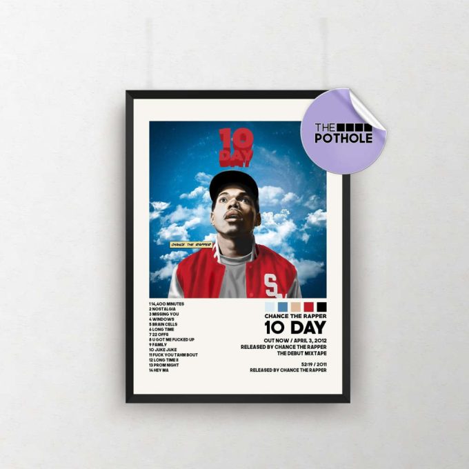 Chance The Rapper Posters / 10 Day Poster, Tracklist Album Cover Poster, Custom Poster, Chance The Rapper, Acid Rap, Coloring Book 2