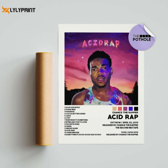 Chance The Rapper Posters / Acid Rap Poster, Tracklist Album Cover Poster, Custom Poster, Chance The Rapper, Acid Rap, Coloring Book 1