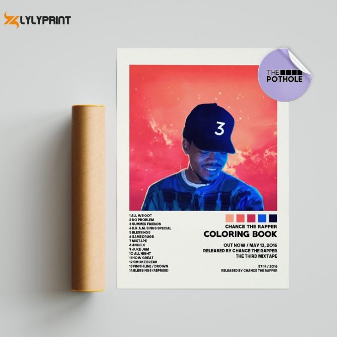 Chance The Rapper Posters / Coloring Book Poster, Tracklist Album Cover Poster, Print Wall Art, Custom Poster, Chance The Rapper, Acid Rap 1