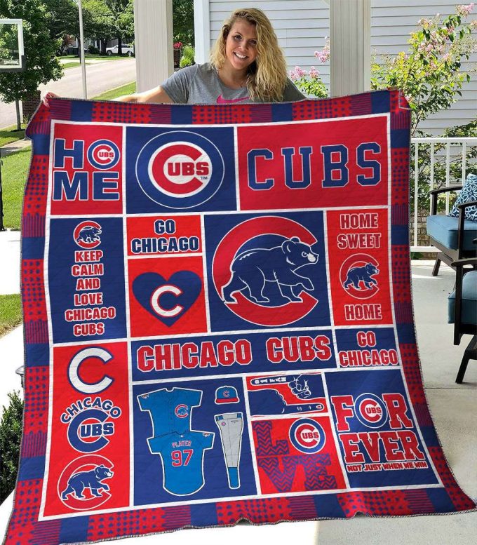 Chicago Cubs Quilt Blanket For Fans Home Decor Gift 2