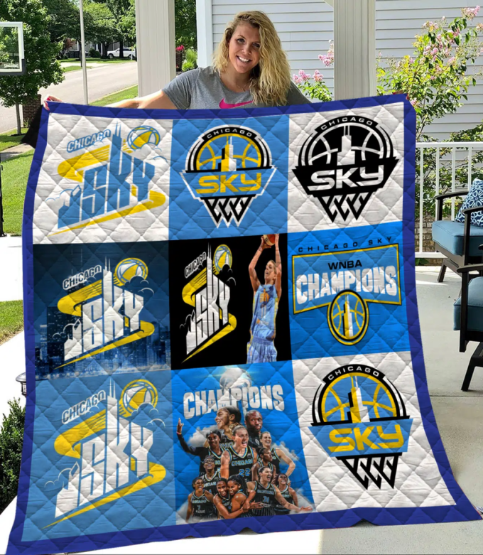 Chicago Sky Quilt Blanket For Fans Home Decor Gift 2