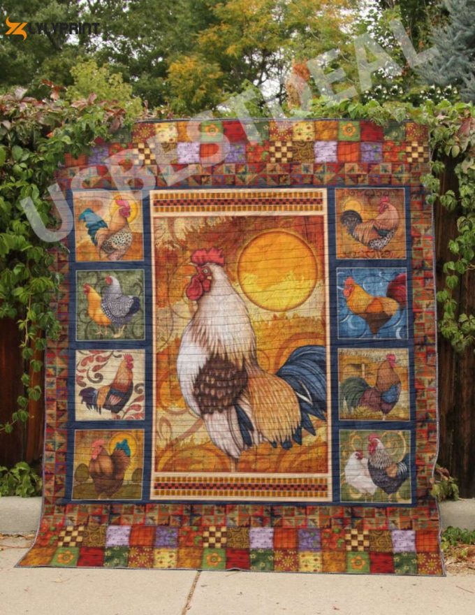 Chickenthe Sun Will Rise 3D Quilt Blanket For Fans Home Decor Gift 1