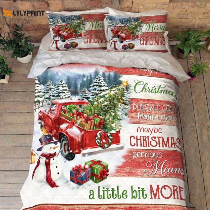 Christmas Means A Little Bit More Quilt Bedding Set 1