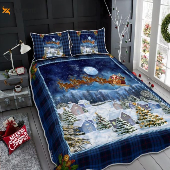 Christmas Night Santa Claus Quilt Bedding Set 1