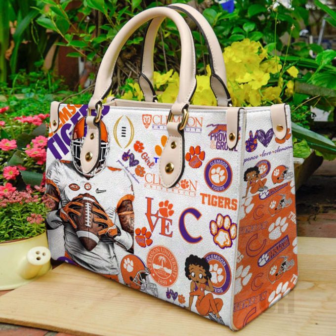Clemson Tigers Leather Handbag For Women Gift For Women Gift 2A 2