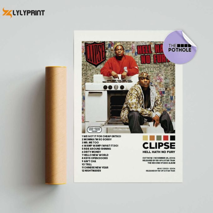 Clipse Posters / Hell Hath No Fury Poster / Clipse, Hell Hath No Fury / Album Cover Poster / Tracklist Poster, Custom Poster 1