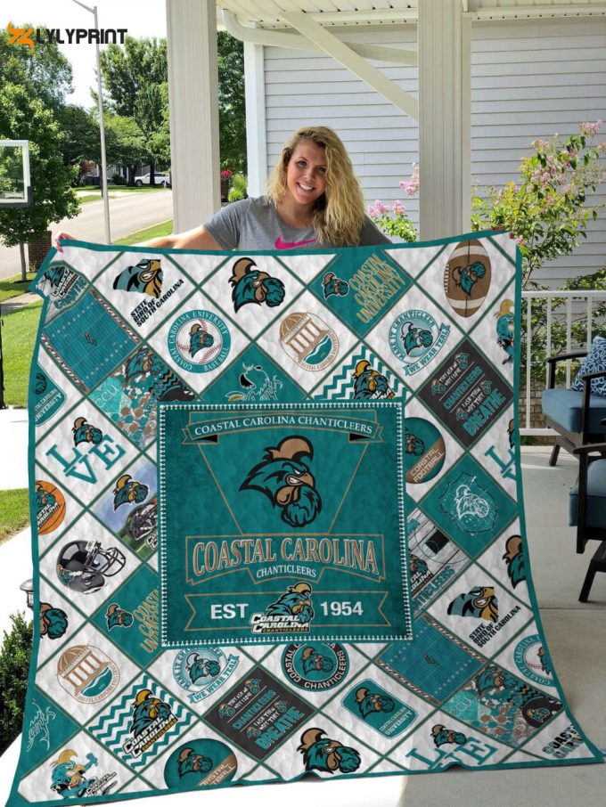 Coastal Carolina Chanticleers 2 Quilt Blanket For Fans Home Decor Gift 1
