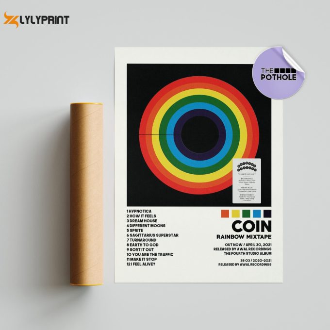 Coin Posters / Rainbow Mixtape Poster / Album Cover Poster / Poster Print Wall Art / Custom Poster / Home Decor, Coin, Rainbow Mixtape 1