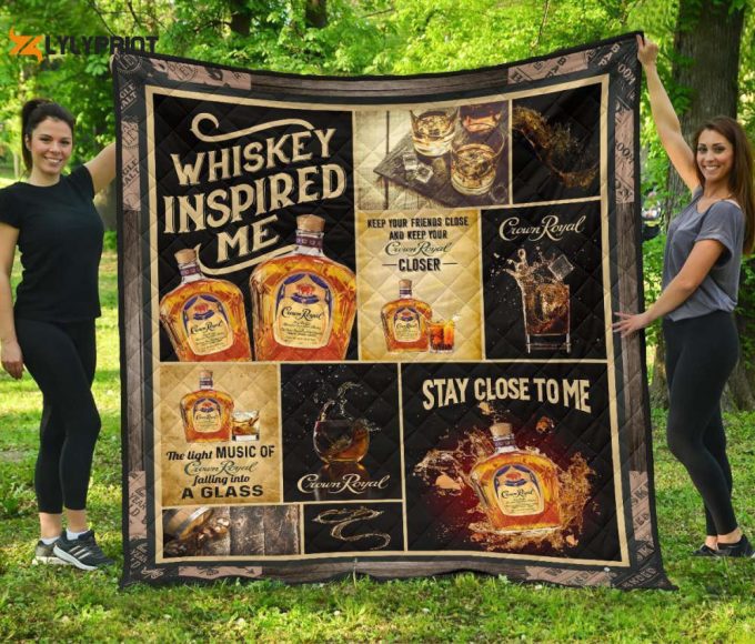 Crown Royal Quilt Blanket For Fans Home Decor Gift Whiskey Inspired Me Funny Gift Idea 3D 1