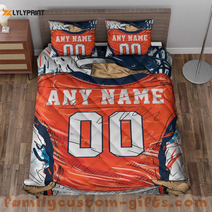 Custom Quilt Sets Denver Jersey Personalized Football Premium Quilt Bedding For Boys Girls Men Women 1