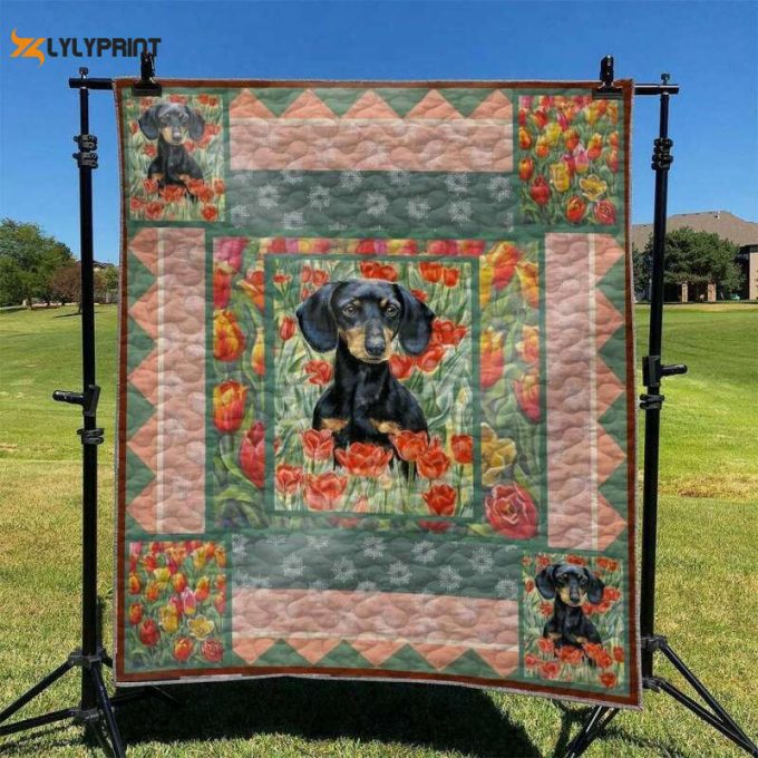 Dachshund 3D Customized Quilt 1