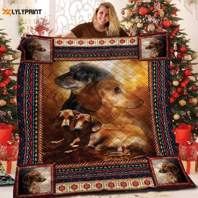 Dachshund A Little Hero 3D Quilt Blanket 1