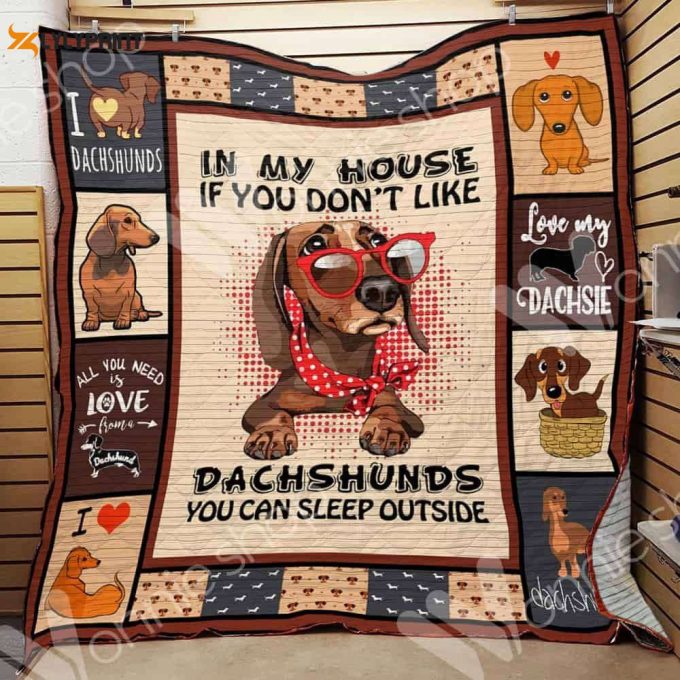 Dachshund Dog 3D Customized Quilt 1