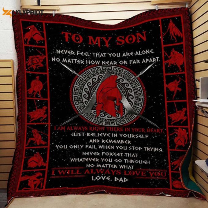 Dad Son Never Feel That 3D Customized Quilt 1