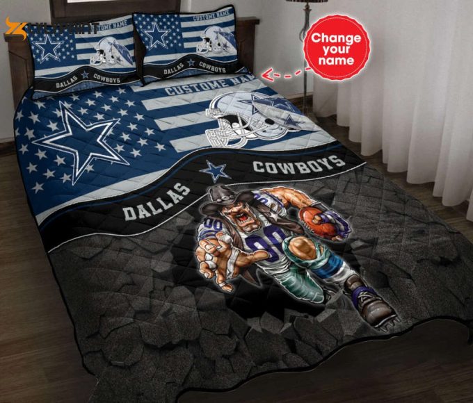 Dallas Cowboys Personalized Quilt Set Bg09 1