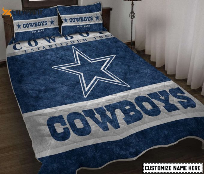 Dallas Cowboys Personalized Quilt Set Bg150 1