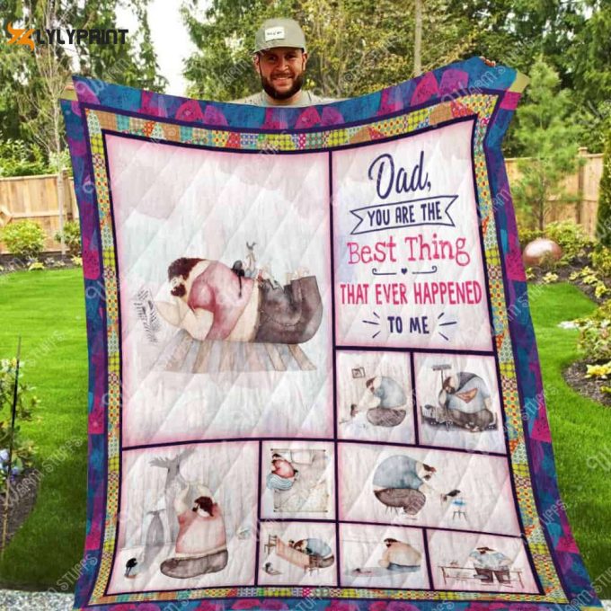 Daughter And Dad 3D Customized Quilt Blanket For Fans Home Decor Gift 1