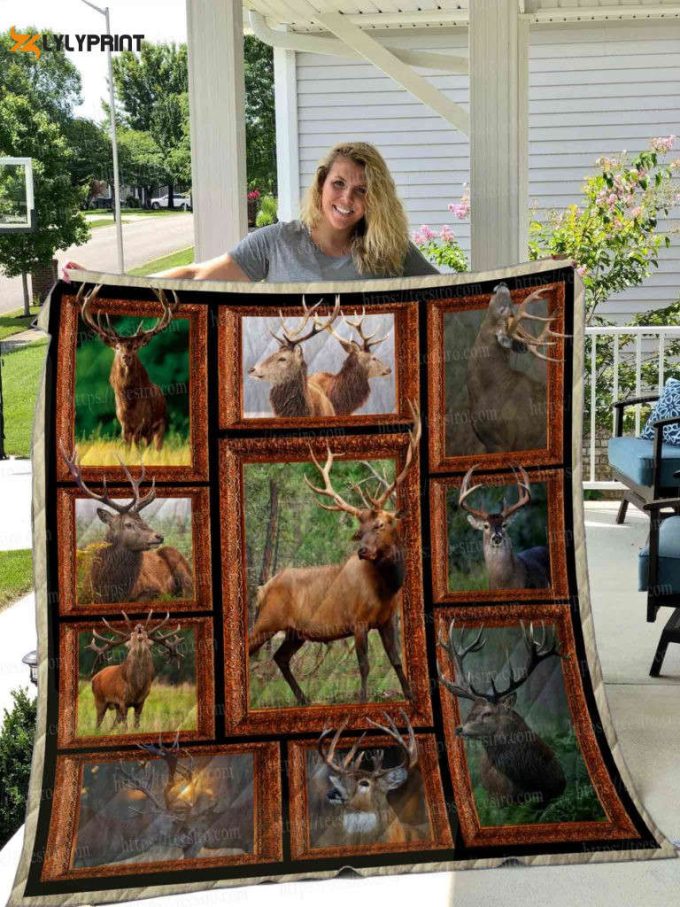 Deer 3D Quilt Blanket For Fans Home Decor Gift 1