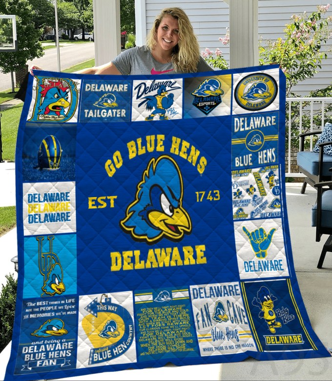 Delaware Blue Hens 1 Quilt Blanket For Fans Home Decor Gift 2