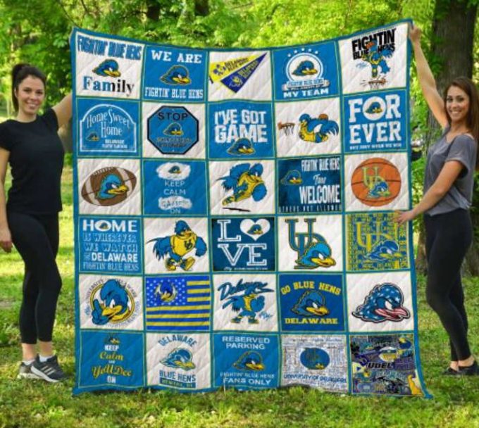 Delaware Blue Hens 2 Quilt Blanket For Fans Home Decor Gift 2