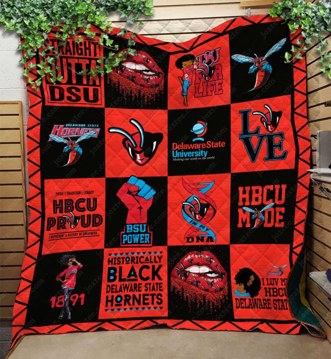 Delaware State Hornets Quilt Blanket For Fans Home Decor Gift 2