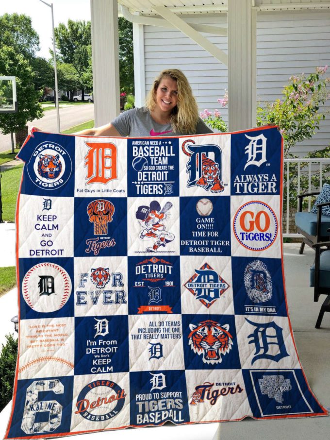 Detroit Tigers 1 Quilt Blanket For Fans Home Decor Gift 2