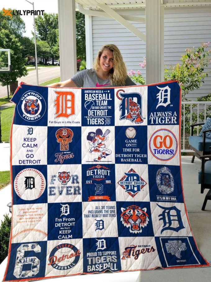 Detroit Tigers 1 Quilt Blanket For Fans Home Decor Gift 1