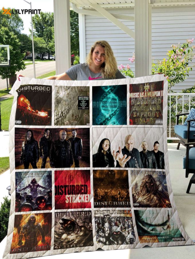 Disturbed Quilt Blanket For Fans Home Decor Gift 1