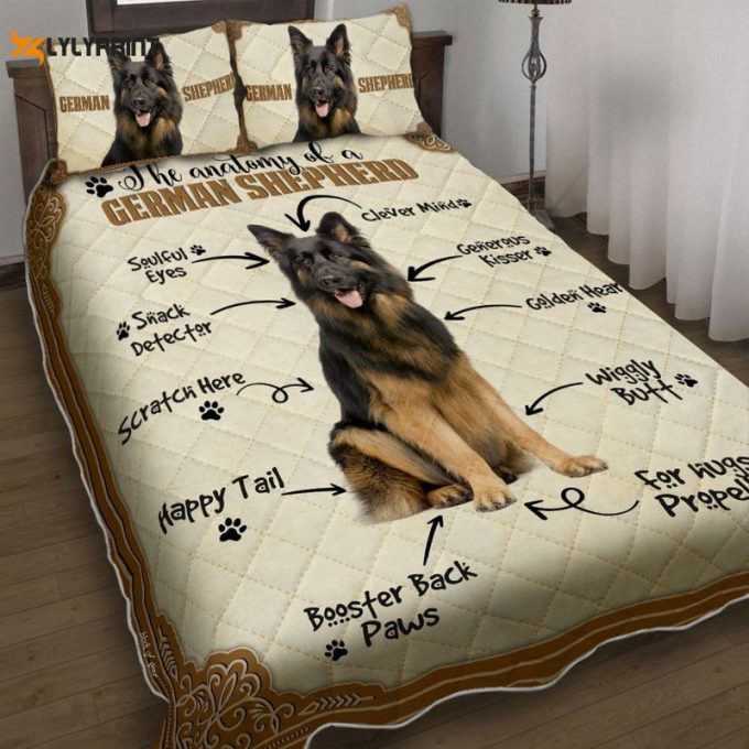 Dog Lovers The Anatomy Of A German Shepherd Quilt Bedding Set 1