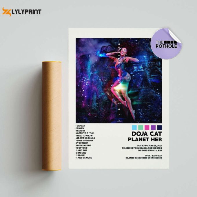 Doja Cat Posters / Planet Her Poster, Album Cover Poster, Poster Print Wall Art, Custom Poster, Home Decor, Doja Cat, Hot Pink, Planet Her 1