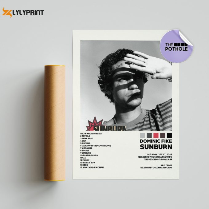 Dominic Fike Posters / Sunburn Poster/ Album Cover Poster / Tracklist Poster Print Wall Art, Custom Poster, Home Decor, Sunburn 1