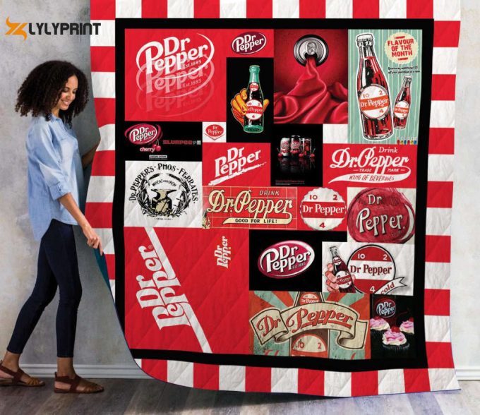 Dr. Pepper Quilt Blanket For Fans Home Decor Gift 1