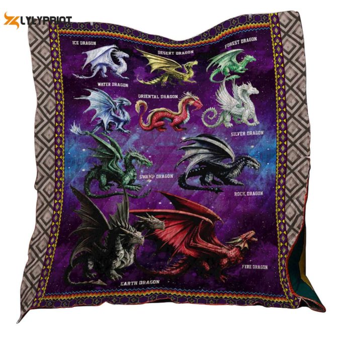 Dragon Collection Washable 3D Customized Quilt Blanket 1