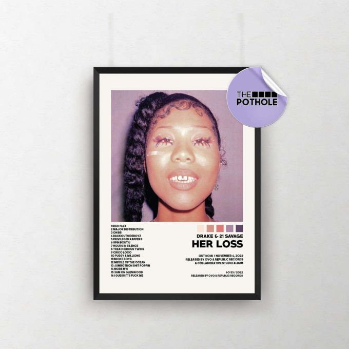 Drake &Amp; 21 Savage Poster / Her Loss Poster, Album Cover Poster Poster Print Wall Art, Custom Poster, Home Decor, Drake, 21 Savage, Her Loss 2