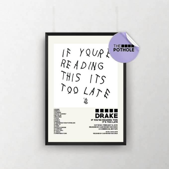 Drake Poster / If You’re Reading This It’s Too Late Poster, Album Cover Poster Poster Print Wall Art, Custom Poster, Home Decor, Drake 2