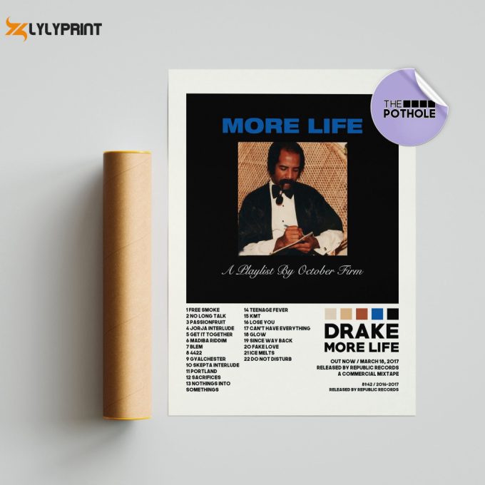 Drake Poster / More Life Poster, Album Cover Poster Poster Print Wall Art, Custom Poster, Home Decor, Drake, More Life, Certified Lover Boy 1
