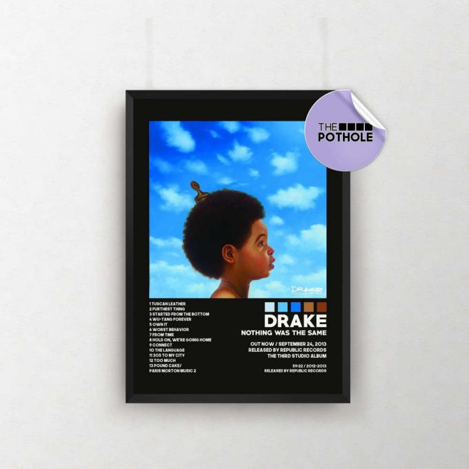 Drake Poster / Nothing Was The Same Poster, Album Cover Poster Poster Print Wall Art, Custom Poster, Home Decor, Drake, Nothing Was, Blck 2
