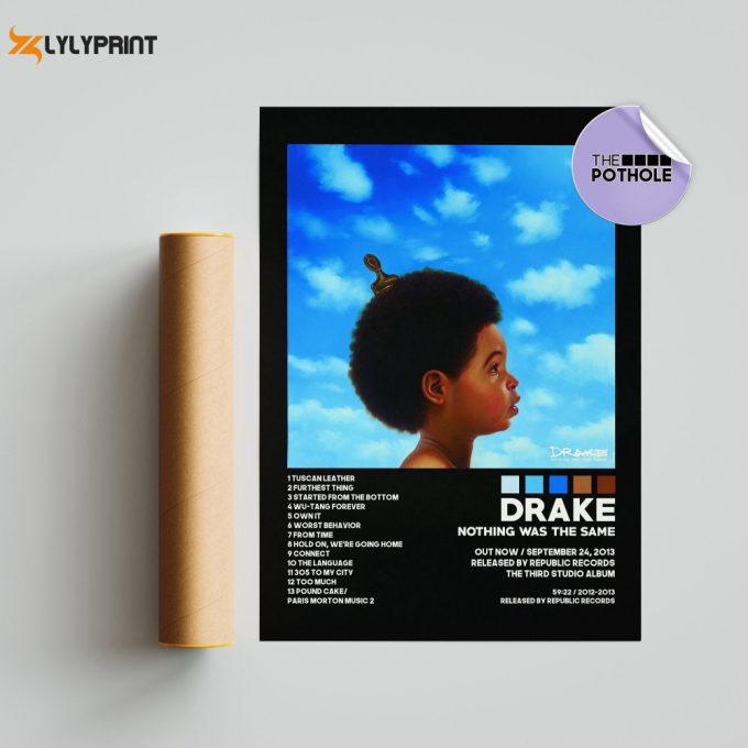 Drake Poster / Nothing Was The Same Poster, Album Cover Poster Poster Print Wall Art, Custom Poster, Home Decor, Drake, Nothing Was, Blck 1