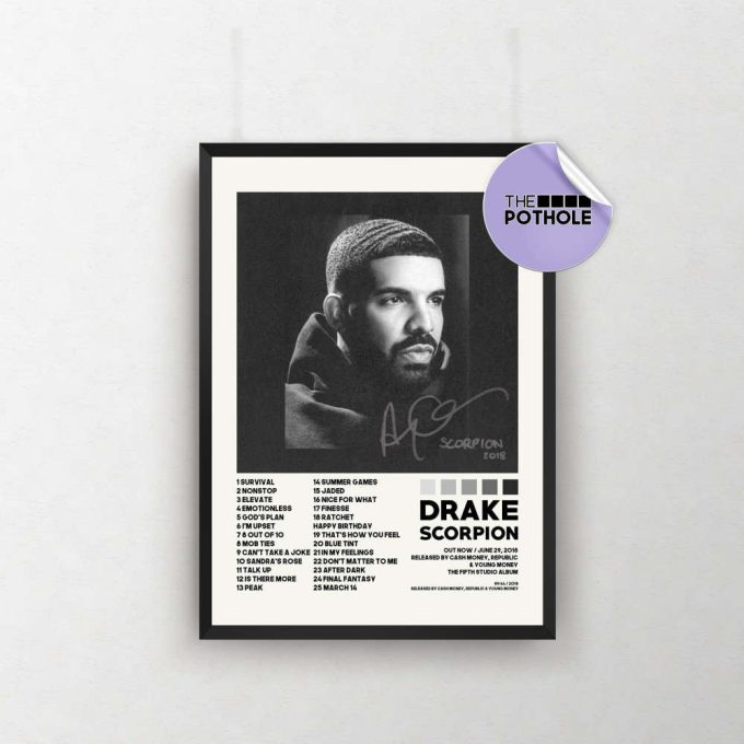 Drake Poster / Scorpion Poster, Album Cover Poster Poster Print Wall Art, Custom Poster, Home Decor, Drake, Scorpion, Certified Lover Boy 2