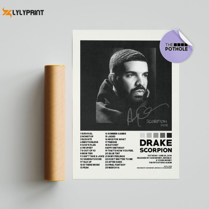 Drake Poster / Scorpion Poster, Album Cover Poster Poster Print Wall Art, Custom Poster, Home Decor, Drake, Scorpion, Certified Lover Boy 1