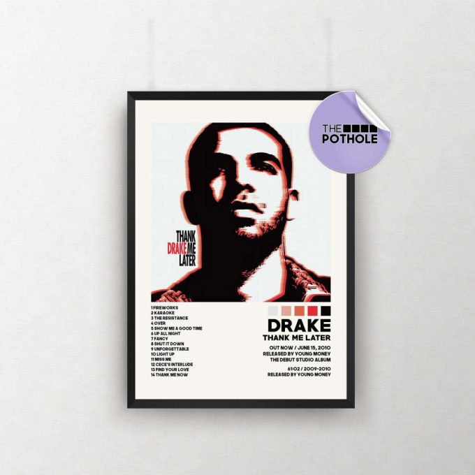 Drake Poster / Thank Me Later Poster, Album Cover Poster Poster Print Wall Art, Custom Poster, Home Decor, Drake, Thank Me Later, Take Care 2