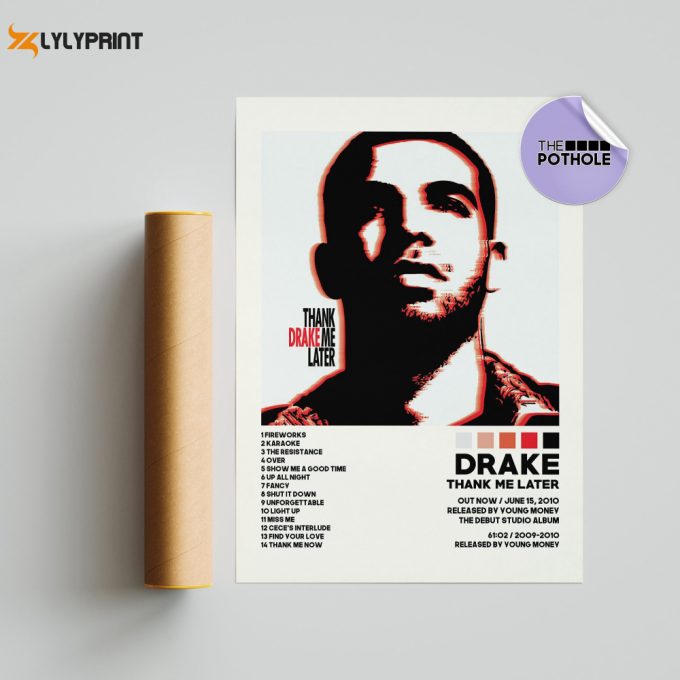 Drake Poster / Thank Me Later Poster, Album Cover Poster Poster Print Wall Art, Custom Poster, Home Decor, Drake, Thank Me Later, Take Care 1