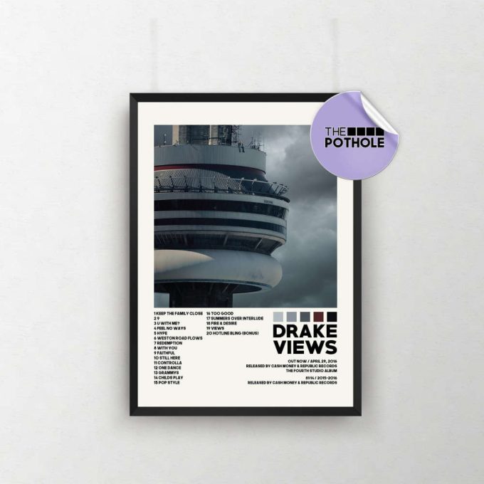 Drake Posters / Views Poster, Album Cover Poster Poster Print Wall Art, Custom Poster, Home Decor, Drake, Nothing Was The Same, Views 2